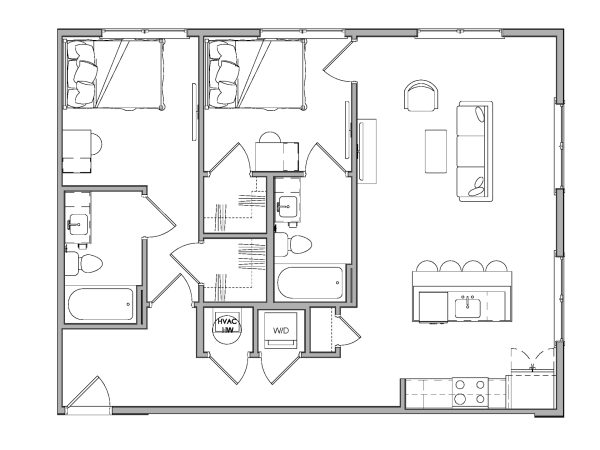 B1A B954 2D Floor Plan